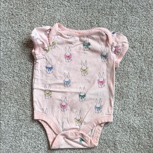 Baby Gap Pink Bunny Print Kids One Piece